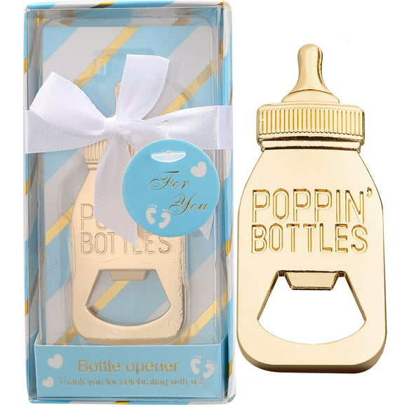 96 Poppin Bottles Gold Metal Baby Bottle Opener Baby Shower Party Gift Favors